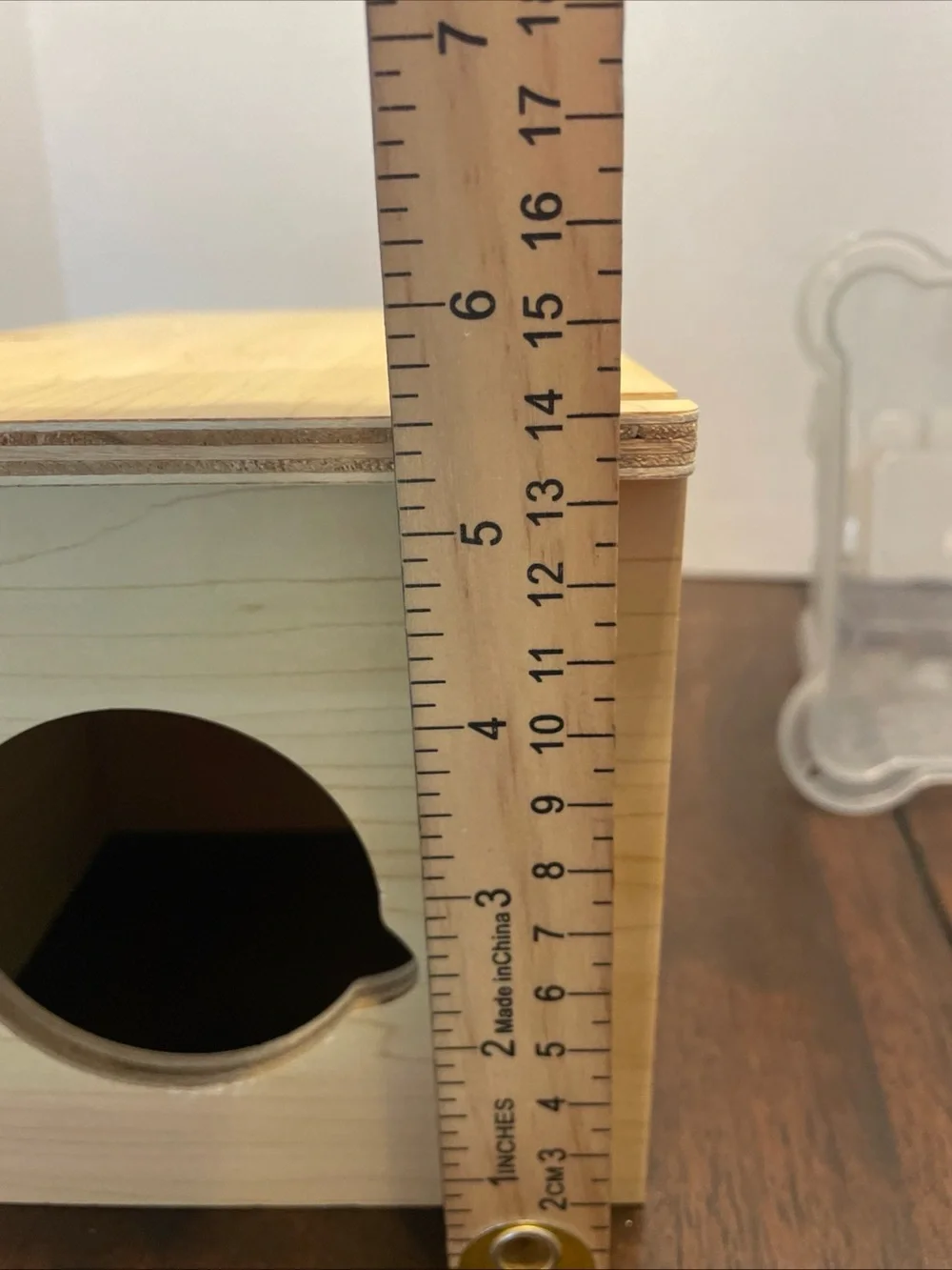 Lot Of 2 Hamster Hideout Natural Wood Tunnel Hide Platform Top. Plastic Castle.